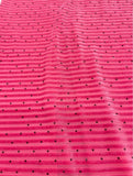 Hot Pink Stripe Jacquard Silk Korea Stretch Velvet Fabric For Dress by Yard