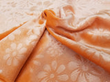 Orange Stardust  Stretch Velvet  Embossed Floral  Fabric Sold by Yard