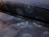 Navy Blue Elegant Chinese Metallic Jacquard Brocade 60" By the Yard