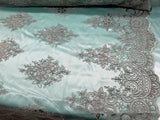 Fashion Dress Sage Fabric Wedding Prom Dress Decoration Lace Mesh Sold By Yard