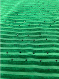 Kelly Green Stripe Jacquard Silk Korea Stretch Velvet Fabric For Dress by Yard
