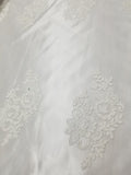 54" Ivory French Floral Design Lace in Mesh by the Yard