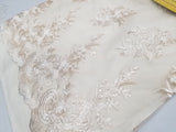 54" Elegant French Floral Design Lace in Mesh by The Yard