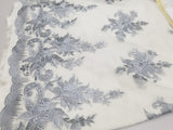 54" Elegant French Floral Design Lace in Mesh by The Yard