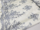 54" Elegant French Floral Design Lace in Mesh by The Yard