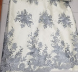 54" Elegant French Floral Design Lace in Mesh by The Yard