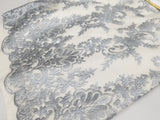54" Elegant French Floral Design Lace in Mesh by The Yard