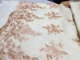 54" Elegant French Floral Design Lace in Mesh by The Yard