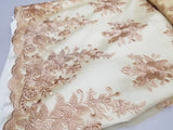 54" Elegant French Floral Design Lace in Mesh by The Yard