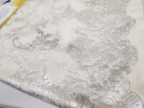 54" Elegant French Floral Design Lace in Mesh by The Yard