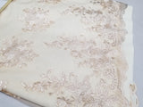 54" Elegant French Floral Design Lace in Mesh by The Yard