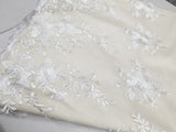 54" Elegant French Floral Design Lace in Mesh by The Yard