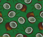 Coconut Print Poly Cotton Fabric ( Green ) By The Yard