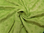 Minky Dimple Heart Shape Dot Blanket Fabric 60" Wide Sold By The Yard (LIME GREEN)