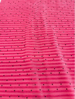 Hot Pink Stripe Jacquard Silk Korea Stretch Velvet Fabric For Dress by Yard