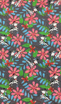 Dog Print Poly Cotton Fabric ( Gray ) By The Yard