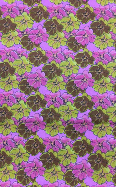 Floral Print Poly Cotton Fabric ( Pink ) By The Yard