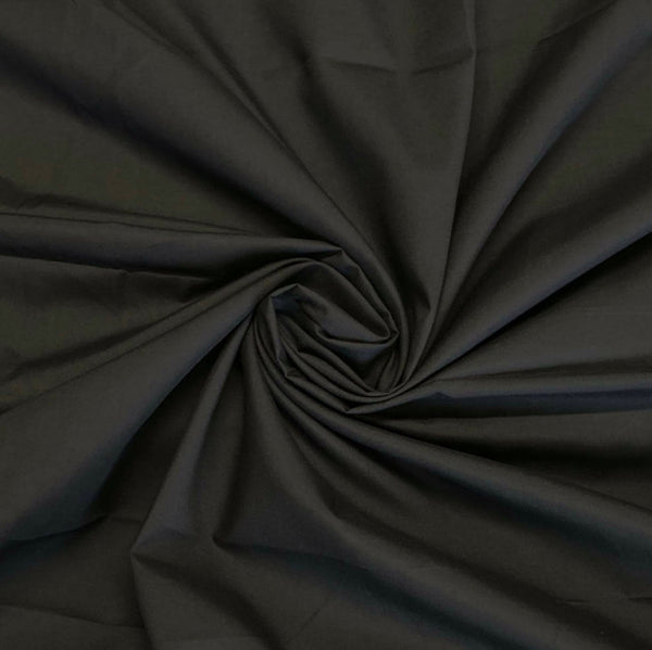 Black 100% Cotton Broadcloth Fabric by ZUMA Poplin For MASKS Sold by The Yard (1-Yard)
