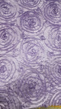 Lavender Spiral Rosette Taffeta Fabric Sold By Yard 54" Width