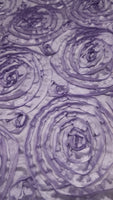 Lavender Spiral Rosette Taffeta Fabric Sold By Yard 54" Width