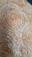 Ivory Spiral Rosette Taffeta Fabric Sold By Yard 54" Width