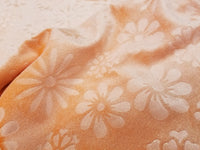 Orange Stardust  Stretch Velvet  Embossed Floral  Fabric Sold by Yard