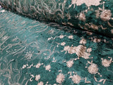 Gorgeous Green / Champagne  Bridal Wedding Floral Mesh Lace Fabric by Yard