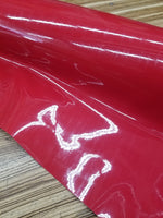 Red Vinyl Multipurpose Faux Leather , Smooth Patent Leather Sheet, Upholstery , Artificial Leather, Fake Leather  Sold By The Yard