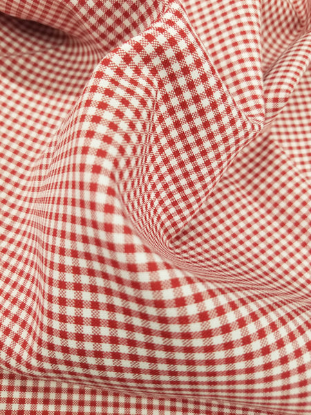 Red 1/8" Gingham Polyester Cotton Fabric, 60" Wide Sells by the Yard