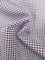 Purple 1/8" Gingham Polyester Cotton Fabric, 60" Wide Sells by the Yard