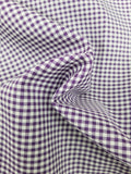 Purple 1/8" Gingham Polyester Cotton Fabric, 60" Wide Sells by the Yard