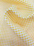 Gold 1/8" Gingham Polyester Cotton Fabric, 60" Wide Sells by the Yard
