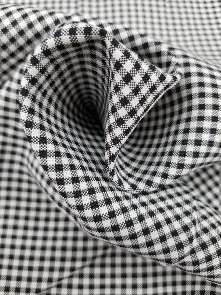 Black 1/8" Gingham Polyester Cotton Fabric, 60" Wide Sells by the Yard