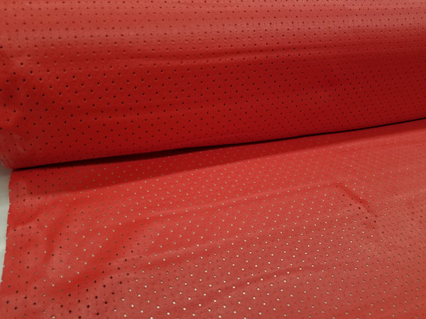 Red Perforated Faux Leather Fabric For Upholstery, Cushions & Interior –  ALOHALACE