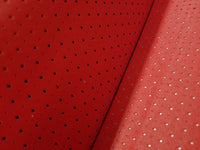 Red Perforated Faux Leather Fabric For Upholstery, Cushions & Interior Design Soft Hard Wearing Polyester Plain Fabric Sold by Yard