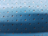 Turquoise Perforated Faux Leather Fabric For Upholstery, Cushions & Interior Design Soft Hard Wearing Polyester Plain Fabric Sold by Yard