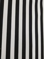Black & White 1 Inch Stripe Stretch Cotton Twill Fabric Sold by Yard