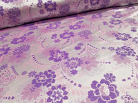 Elegant Purple Floral Satin Jacquard Brocade 60" By the Yard