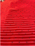 Red Stripe Jacquard Silk Korea Stretch Velvet Fabric For Dress by Yard