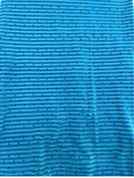 Turquoise Stripe Jacquard Silk Korea Stretch Velvet Fabric For Dress by Yard