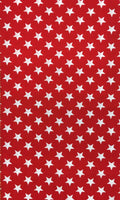 Star Print Poly Cotton Fabric ( Red ) By The Yard
