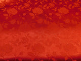 Floral Jacquard Satin Fabric Red by the Yard