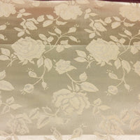 Floral Jacquard Satin Fabric Ivory by the Yard