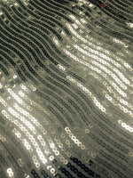 Hypnotic Sequins on Gold Tafetta Fabric Sold by The Yard
