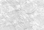 Fabulous White Satin Rosette Fabric 3D by the yard