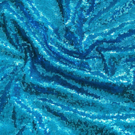 Fabulous Turquoise Spangle/Glitz Sequins 55" Sold by Yard