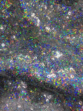 Fabulous Sparkly Silver Multicolor Spangle/Glitz Sequins 55" Sold by Yard