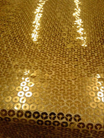 Gorgeous Bright Gold Sequins in Gold Mesh 54" Width Sold by Yard