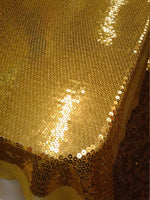 Gorgeous Bright Gold Sequins in Gold Mesh 54" Width Sold by Yard