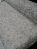 Floral New Lurex Paisley White Elegant Bridal Lace Fabric Embroidery Sold By Yard